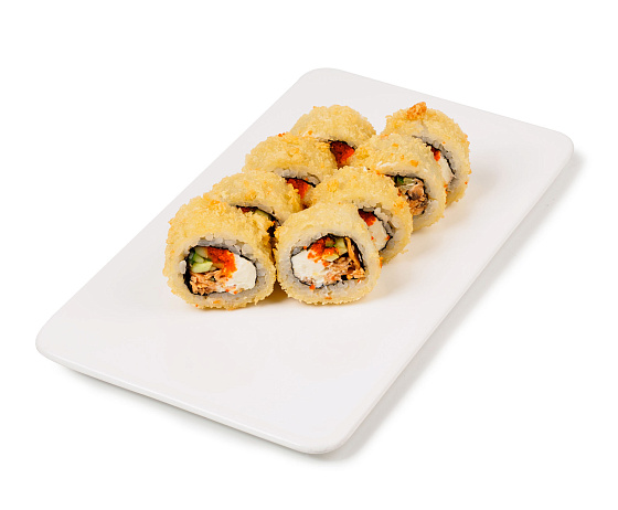 Ролл майами с жареным лососем 1